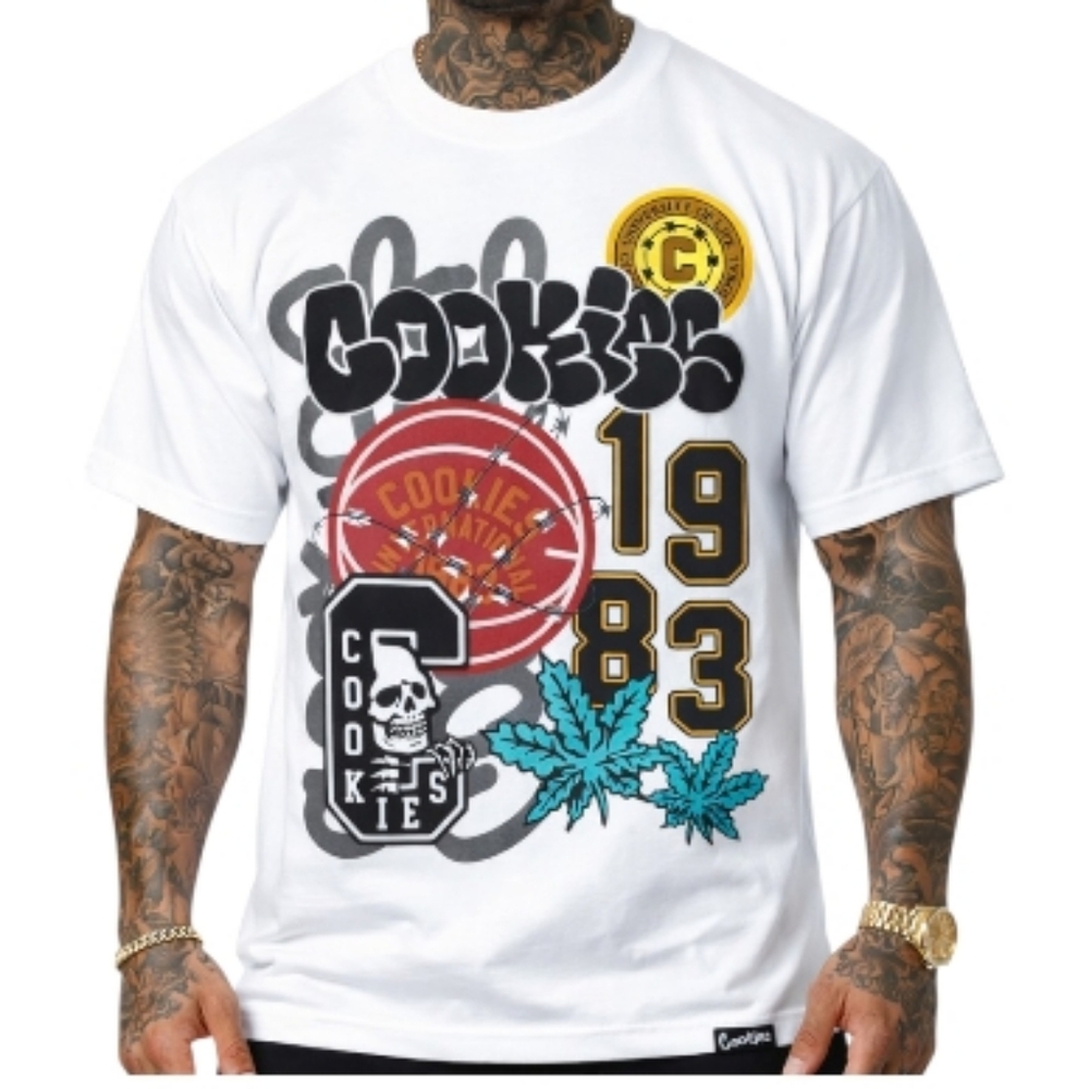 Cookies Livewire Short Sleeve White Graphic‎ T-Shirt